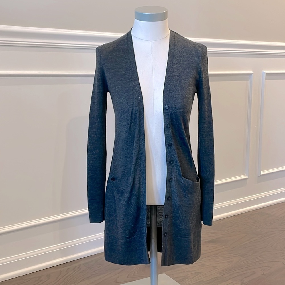 LOFT Petite Gray Button Cardigan - Size XSP